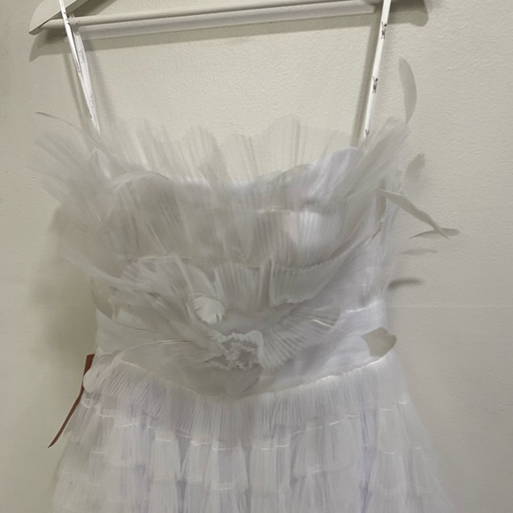 Anthropologie Mac Duggal Kylie Strapless Ruffle Wedding Dress‎ Gown Maxi Sz 6 - Picture 4 of 9